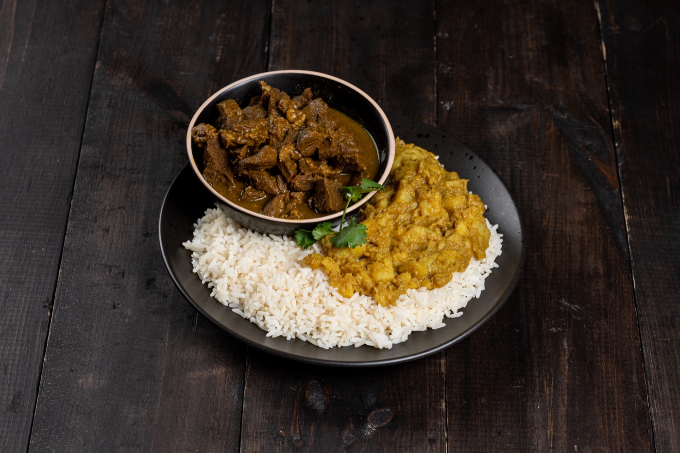 Curry goat and rice